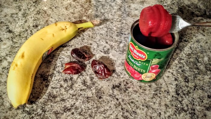 Pre-workout fuel: Beets, banana, and dates