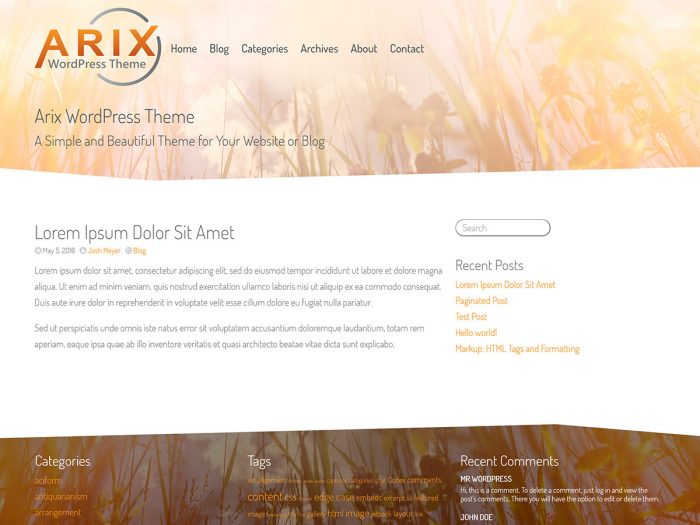 Arix WordPress Theme